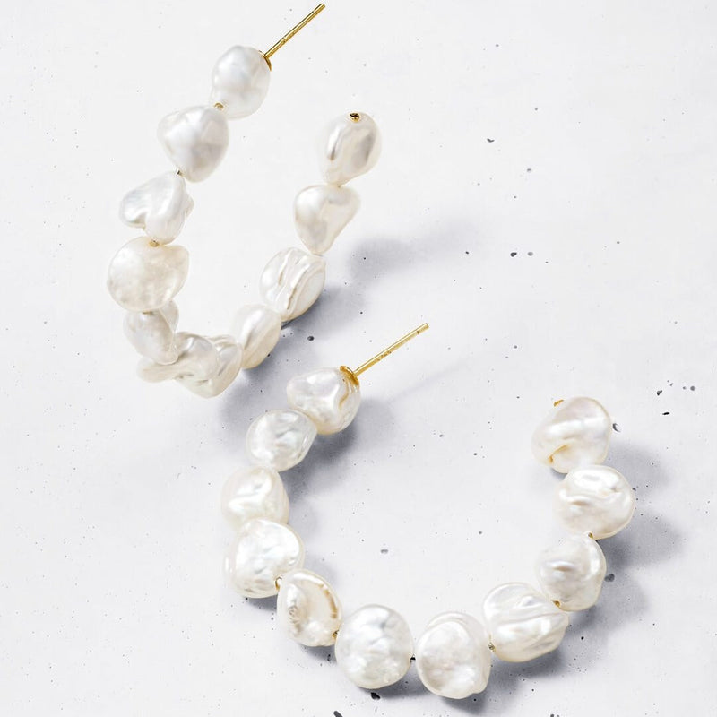 Velum Pearl Hoop Earrings