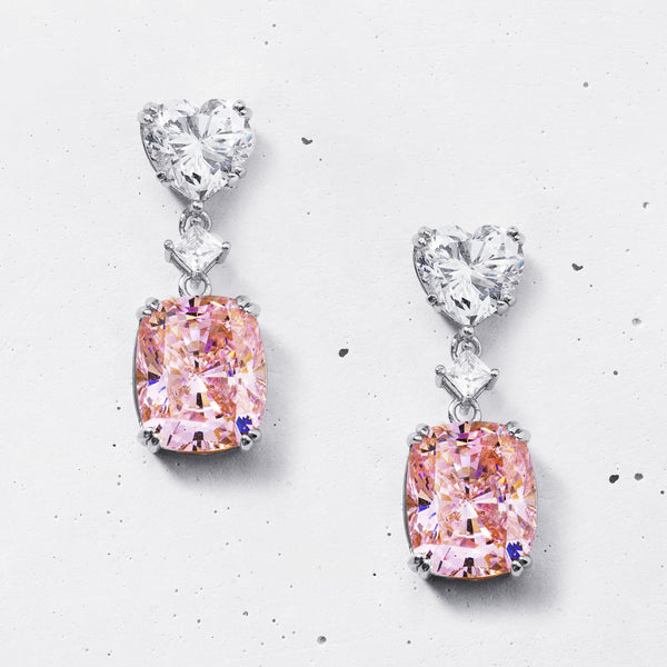 Heart X Cushion Drop Earrings | HighCarbon