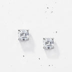 Asscher Cut Square Stud Earrings