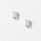 Crushed Ice Rectangular Stud Earrings