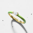 Enamel Side Pear Ring