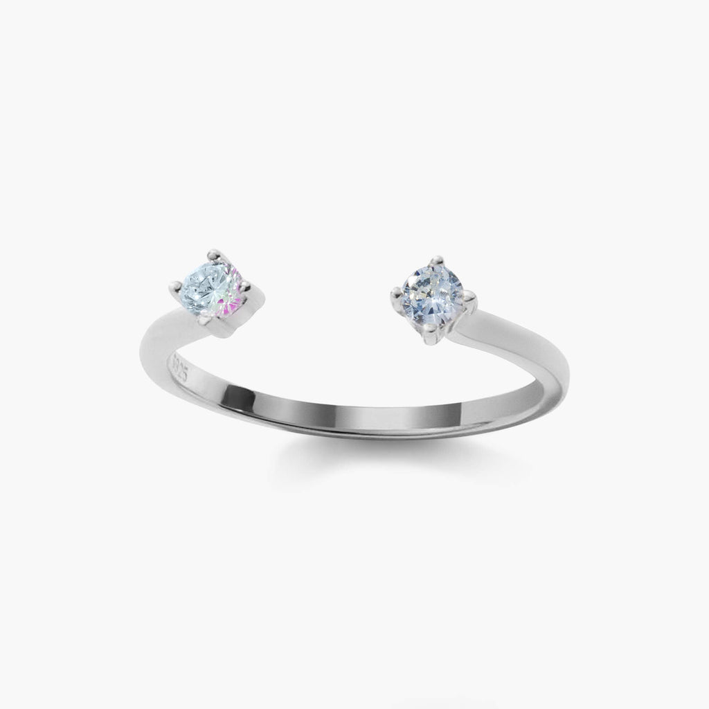 Dainty Duo Brilliant Round Open Ring