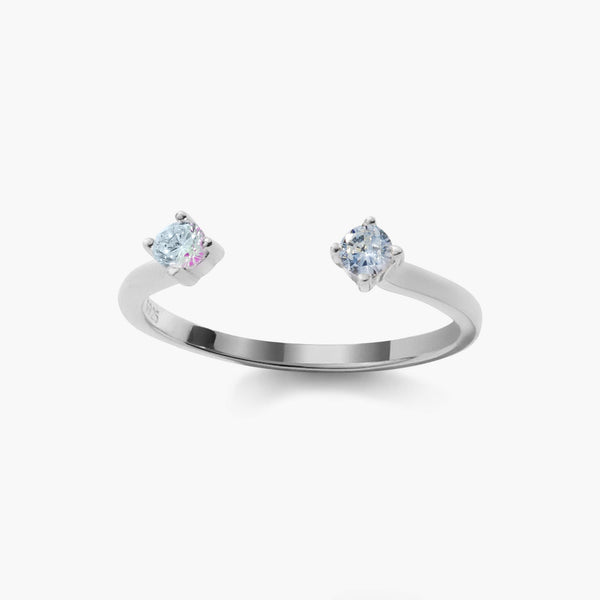 Dainty Duo Brilliant Round Open Ring