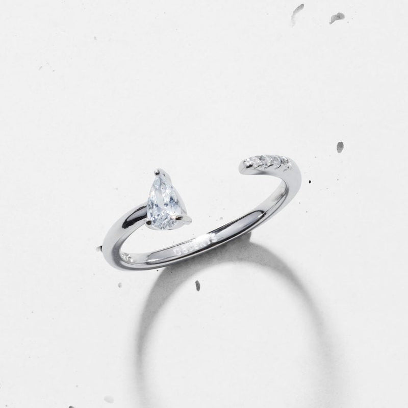 Dainty Pear Open Ring