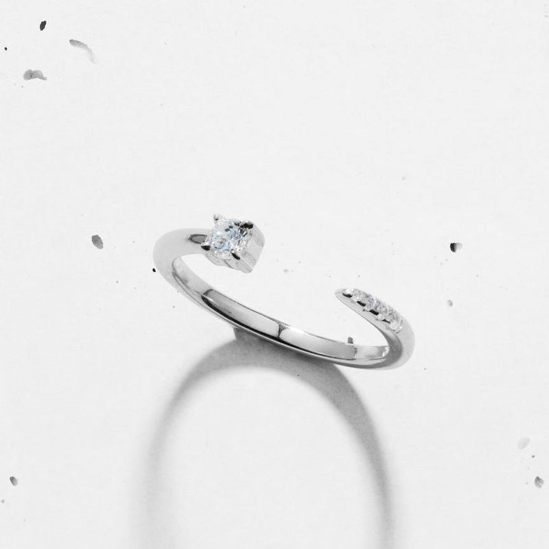 Dainty Brilliant Round Open Ring