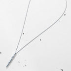 Graduated Brilliant Round Y Drop Lariat Necklace