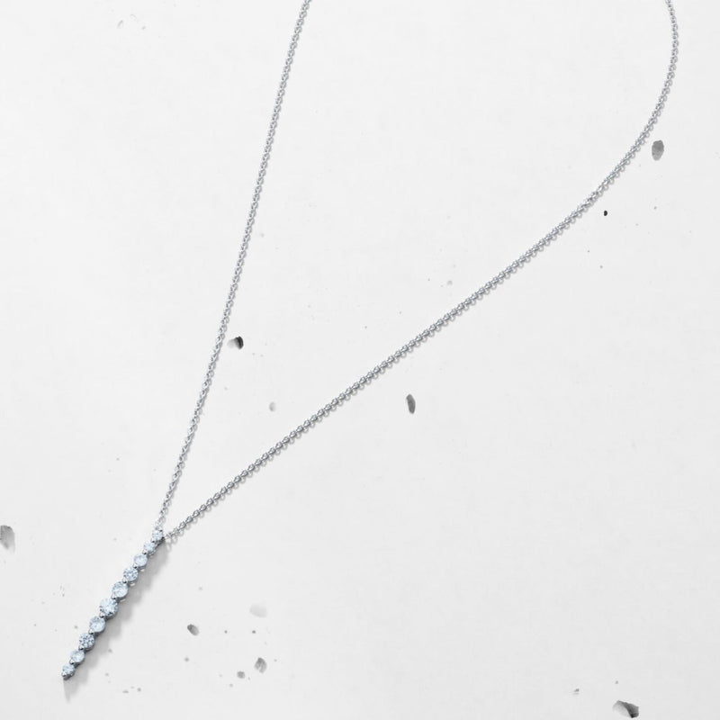 Graduated Brilliant Round Y Drop Lariat Necklace