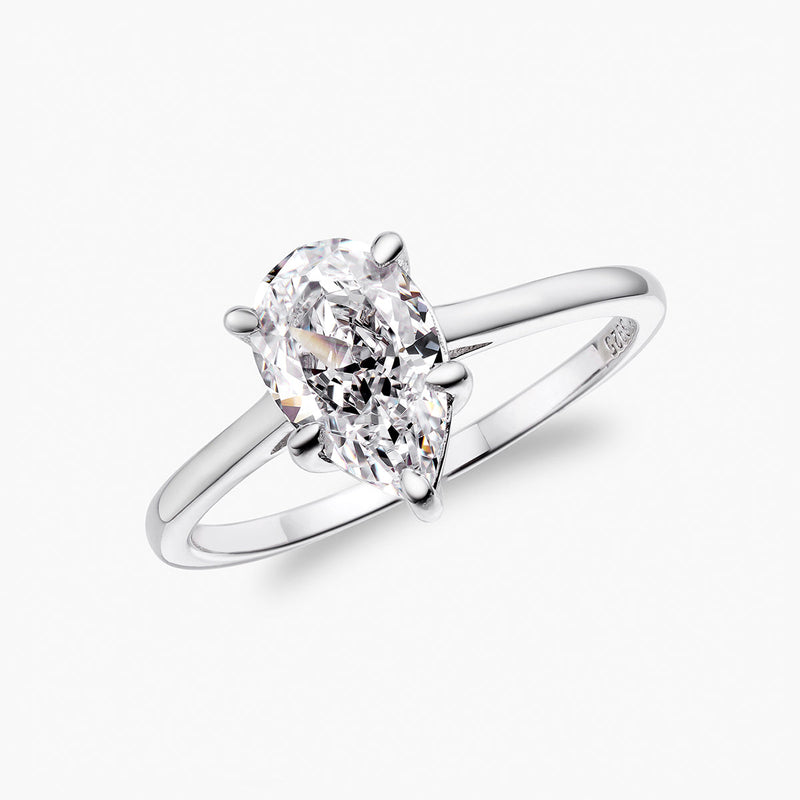 Pear Solitaire Ring