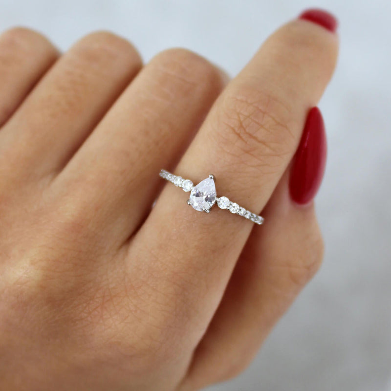 Dew Dainty Pear-cut Ring