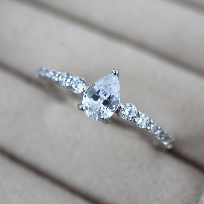 Dew Dainty Pear-cut Ring