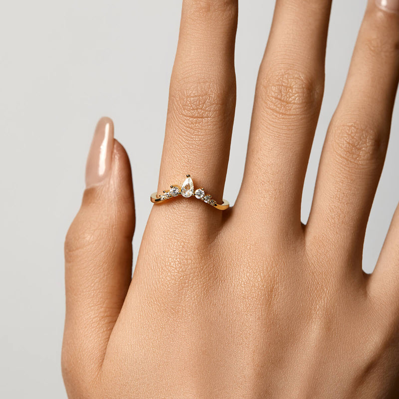 Pear wishbone | Stacking Ring