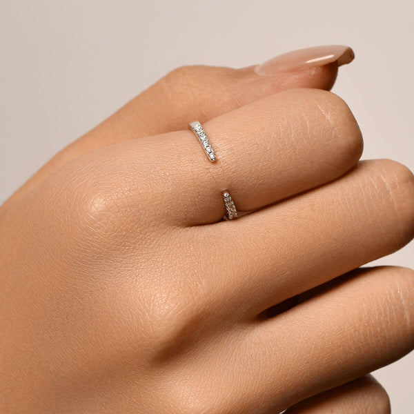 Open Pavé Stacking Ring