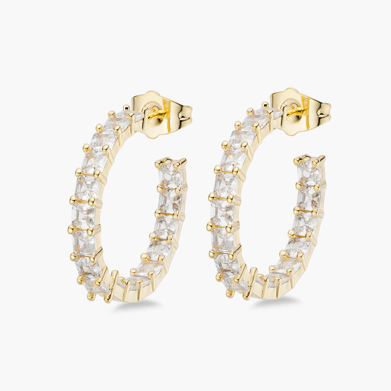 Asscher Hoop Earrings