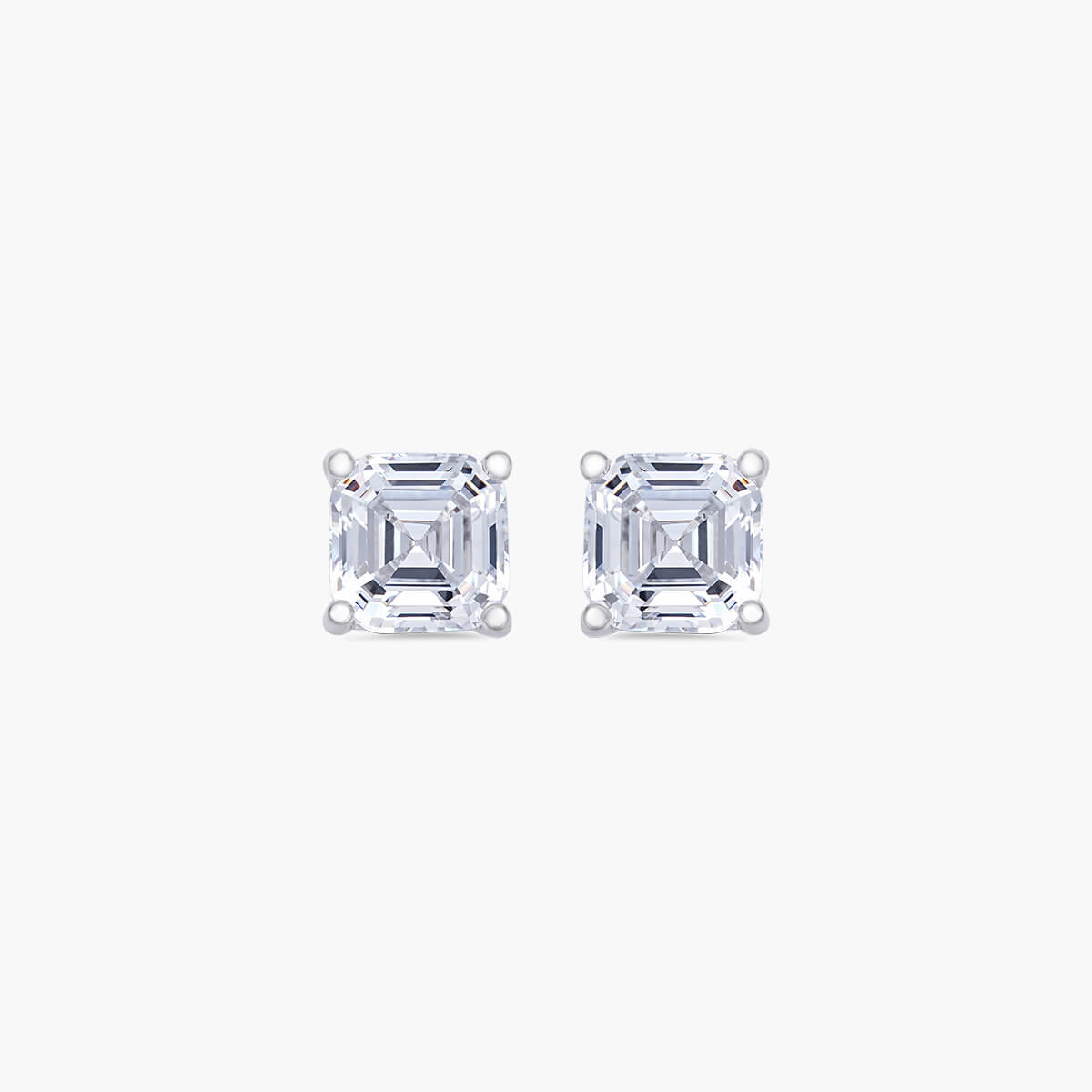 Asscher Cut Square Stud Earrings