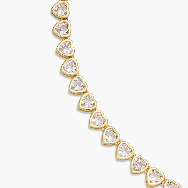 Heart Bezel Tennis Necklace