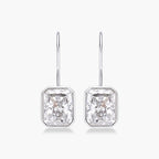 Bezel Radiant Cut Drop Earrings