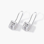 Bezel Radiant Cut Drop Earrings