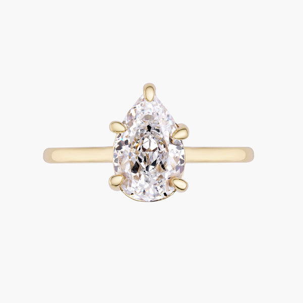 Pear Solitaire Ring