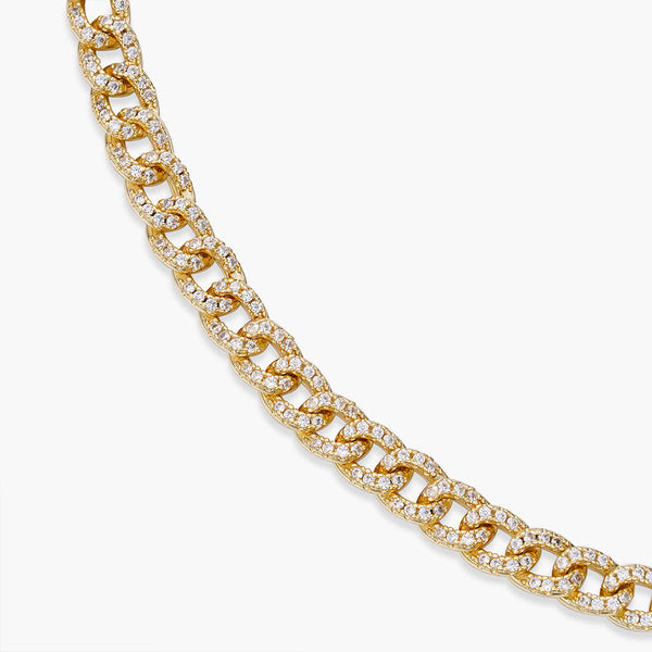 Pave Mini Curb Chain Necklace