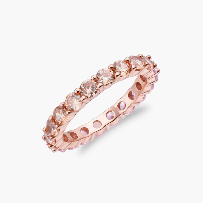 Champagne Pink Petite Brilliant Round Band