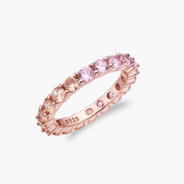 Champagne Pink Petite Brilliant Round Band