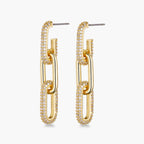 Half Pave Chain Earrings