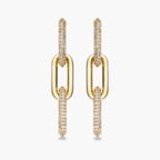 Half Pave Chain Earrings