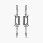 Half Pave Chain Earrings