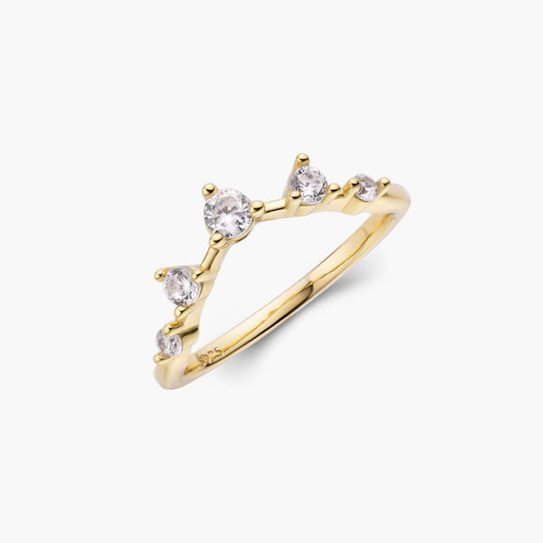 Brilliant Round Wishbone | Stacking Ring