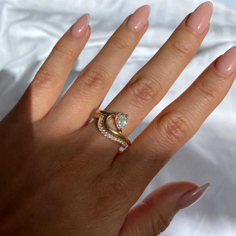 Pavé Flux Ring | Bottom Stacker