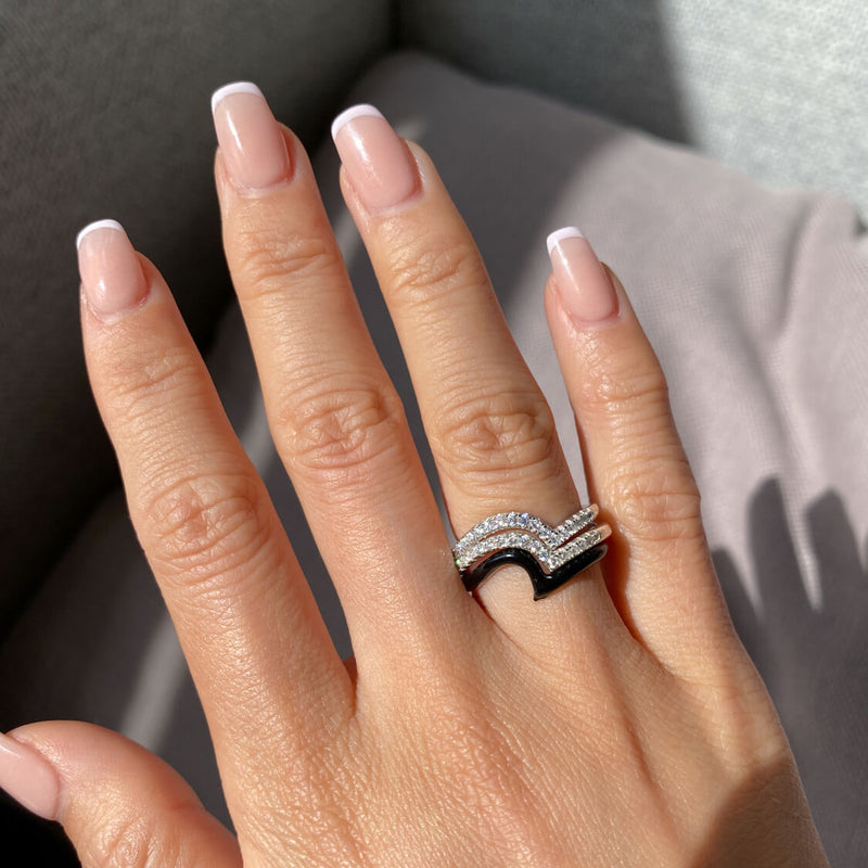 Pavé Flux Ring | Bottom Stacker