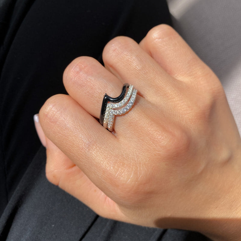 Pavé Flux Ring | Bottom Stacker